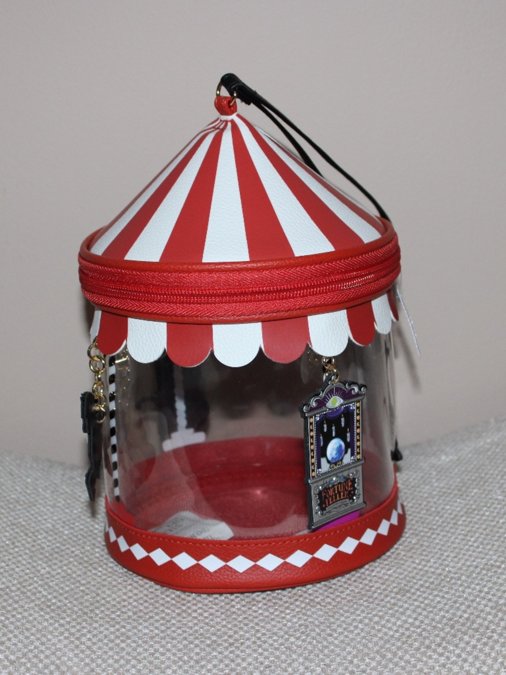 Bath and BodyWorks Halloween Circus Caravan Clear Wristlet Bag